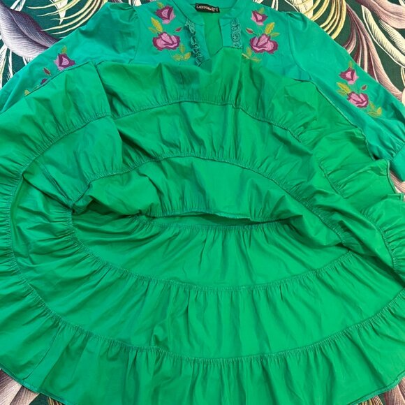 COASTAL COWGIRL 🤠 incredible SEA GREEN Ladyform babydoll dress w/ circle skirt - Picture 5 of 8